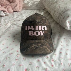 Dairy Boy camo trucker hat